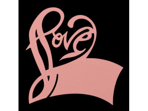 Банкетная карточка на бокал "Love", розовая